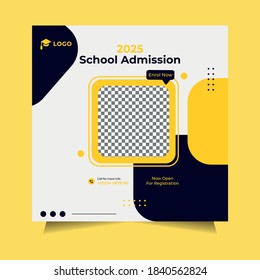 Kids school admission social media template
