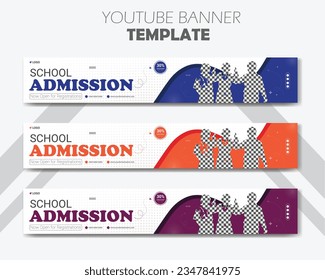 Kids School Admission social media banner design or thumbnail template