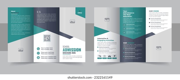 Kids school admission trifold brochure template, school trifold brochure design, back to school admission trifold brochure design template or Corporate trifold brochure layout