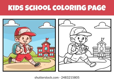 Kinder Schule Malvorlagen Vektorillustration