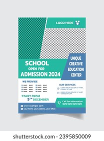  Kids School Creative Flyer Template or Modern Education Leaflet A4