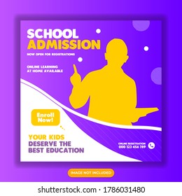 Kids School Education Admission Social Media Post To Instagram Post Template