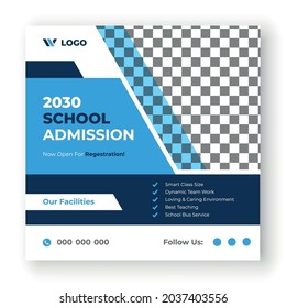 Kids School Education Admission Social media post template, Back to School Junior Education Template