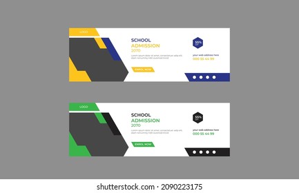 Kids school education admission social media cover template..eps