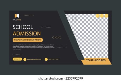 Kids School Education Admission Social Media Post Template