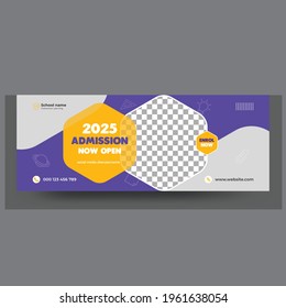 Kids School education admission timeline cover and web banner template