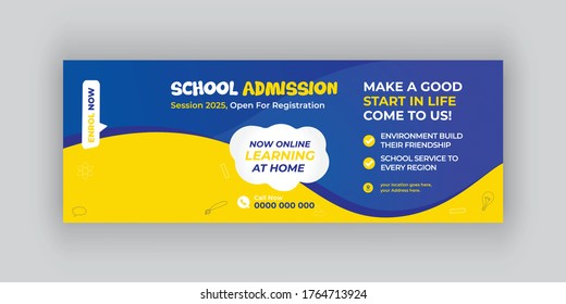 Kids School Education Flyer, poster, handbill, social media banner, template