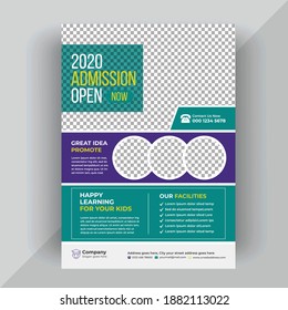 Kids school education flyer template