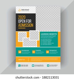Kids school education flyer template