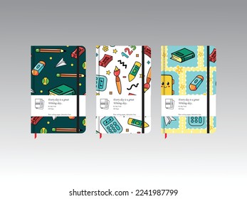 Kids school pattern, note book, Diary Cover Pattern, customizable vector artwork - Powered by Shutterstock - Get 15% off with code: PIKWIZARD15