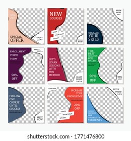 Kids school social media banner template