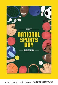 Kids School Sports Frame Background Poster Template