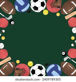 Kids School Sports Frame Background Poster Template