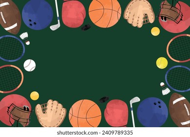 Kids School Sports Frame Background Poster Template