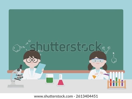 Kids Science Experiment Illustration with Lab Equipment, Science Day, Background