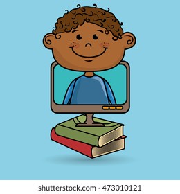 kids screen book icon. vector illustration design