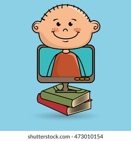 kids screen book icon. vector illustration design