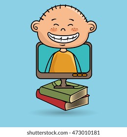 kids screen book icon. vector illustration design
