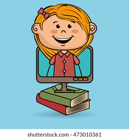 kids screen book icon. vector illustration design