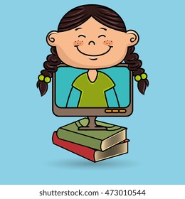 kids screen book icon. vector illustration design