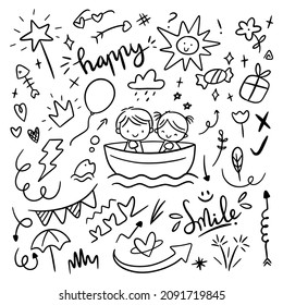 kid's scribble doodle isolated on white