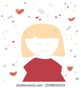 kids scribble girl doodle illustration