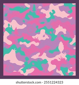 Kids Seamless Camouflage Pattern Colorful Unique