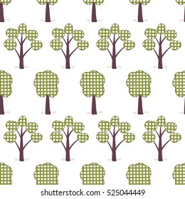 kids seamless pattern, background, applique, trees
