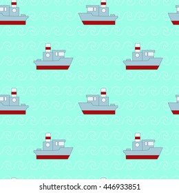 kids seamless pattern boat