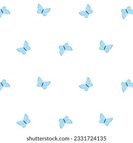 Kids seamless pattern with butterflies. Vector illustration. Butterfly print in hand-drawn style. Cute pattern with insects.