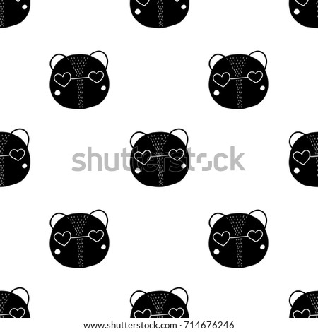 Kids Seamless Pattern Character Bear Print Stock Vector Royalty
