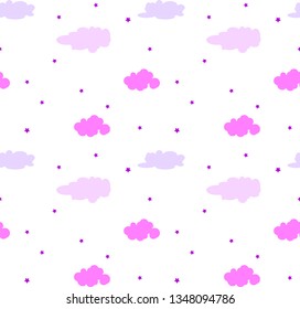 Kids seamless pattern with clouds.Can be used for wallpaper,fabric, web page background, surface textures.