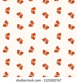 Kids seamless pattern of cute cartoon puppy faces. Vector 8 EPS.