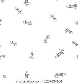Kids seamless pattern in doodle style. Vector illustration on white background.