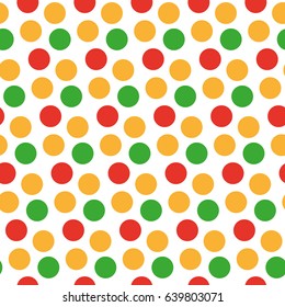 Kids seamless pattern with polka dots. Bright festive background, texture with circles. Vector illustration