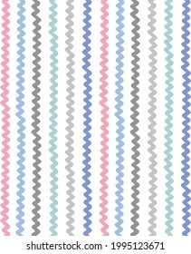 El patrón impecable del niño. impresión de verano. Elementos de diseño para ropa o textil para bebés. Formas repetitivas de doodle dibujadas a mano, fondo de patrón de franjas onduladas. 