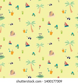 Kids seamless summer pattern and element summer design for children