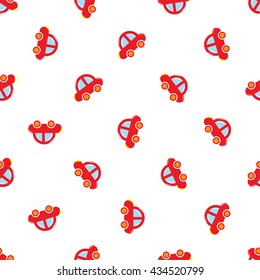 Kids Seamless Vector Pattern of Toy Red Cars