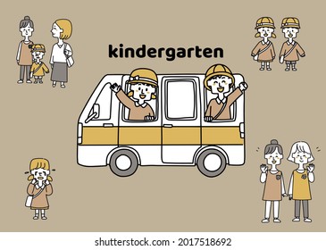 Kids set going to kindergarten