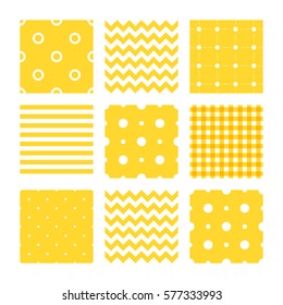 kids set of seamless patterns: lines, stripes, dots, zigzags
