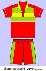 kids Set of sketch t-shirt cut and sew Vector design template.
Basic Tee shirt fashion flat sketch technical drawing template for kids. 
Blank flat Short sleeve t-Shirt design With chest cut and sew.