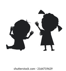 Kids Set Vector Silhouettes Stock Vector (Royalty Free) 2164719629 ...