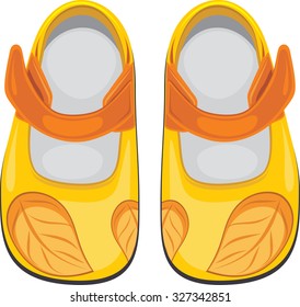 Kids Shoes Isolated On The White. Vector