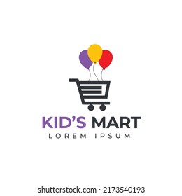 Kids shopping logo design template