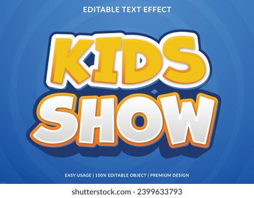 kids show editable text effect template use for business brand and logo