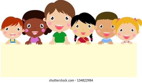  kids showing board