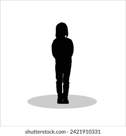 Kids sihouette stock vector illustration