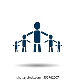 kids silhouette family icon