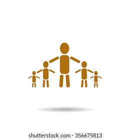 kids silhouette family icon