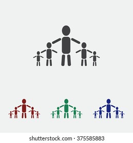 kids silhouette family Icon